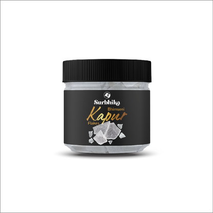 Pure Bhimseni Kapoor Flakes Jar 90g | Surbhika