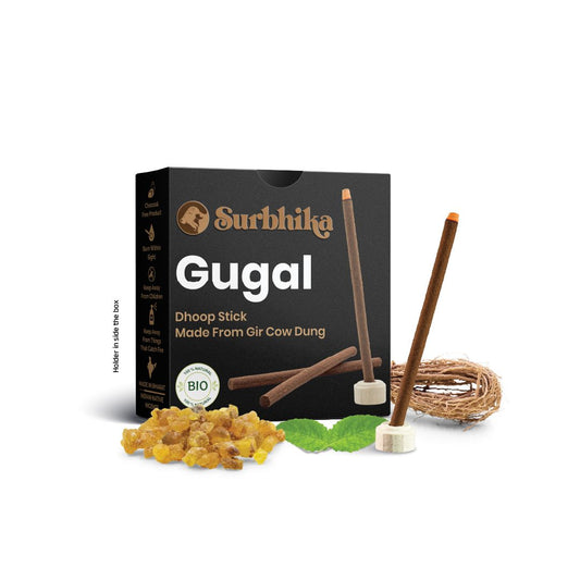 Guggal Dhoop Sticks: 100% Charcoal Free 3 Inch | Surbhika