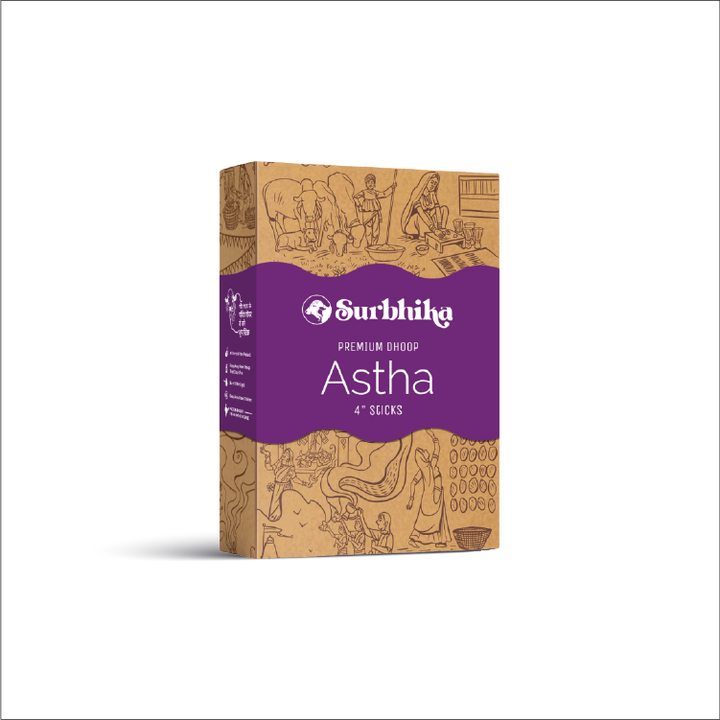 Astha Premium Bambuless Dhoop Sticks 4 Inch with Stand