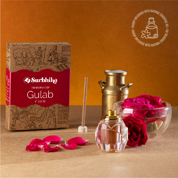 Gulab Premium Bambuless Dhoop Sticks 4 Inch [Rose]