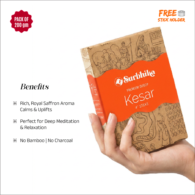 Kesar Premium Bambuless Dhoop Sticks 4 Inch