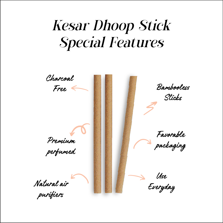 Kesar Premium Bambuless Dhoop Sticks 4 Inch