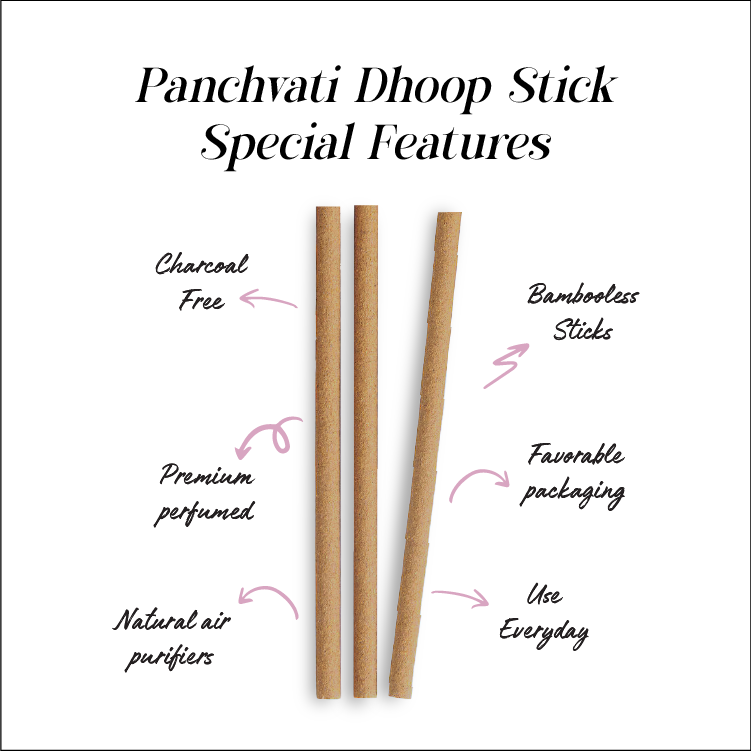 Panchvati Premium Bamboo Less Dhoop Sticks 6 Inch