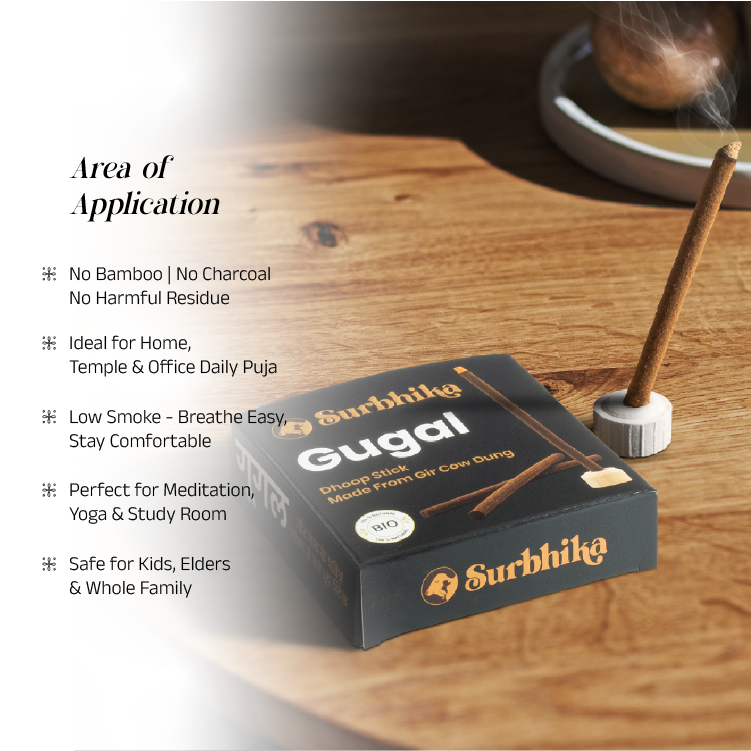 Guggal Dhoop Sticks: 100% Charcoal Free 3 Inch