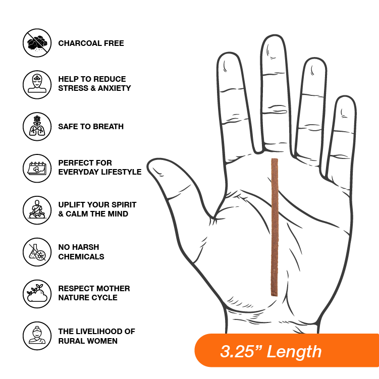 Guggal Dhoop Sticks: 100% Charcoal Free 3 Inch
