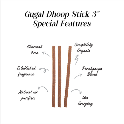 Guggal Dhoop Sticks: 100% Charcoal Free 3 Inch | Surbhika (5)